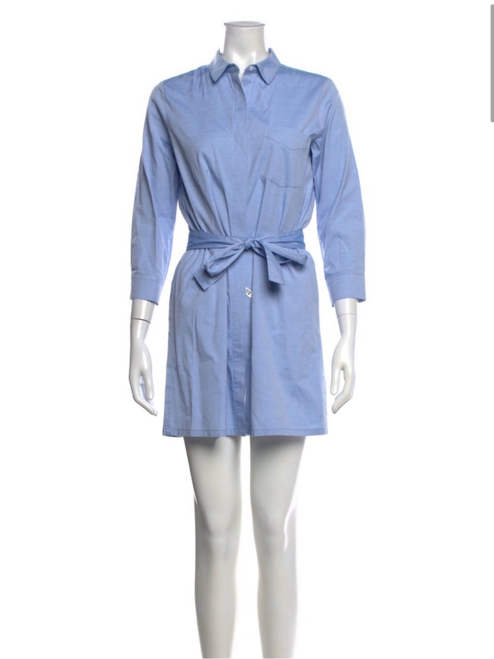 Cuyana Light Blue Shirt Dress with Tie Waist